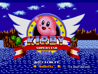 Kirby In Sonic The Hedgehog (Hack) — Title screen